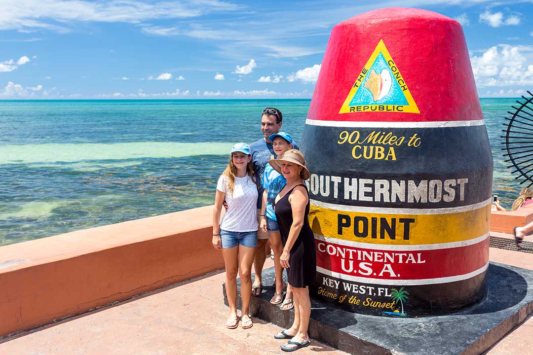Southernmost Point i Key West, Florida. Topplista Florida med 15 platser