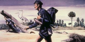 The Barefoot Mailman, udda minnesmärke i Florida Barefoot mailman, Barfüssiger Postbote