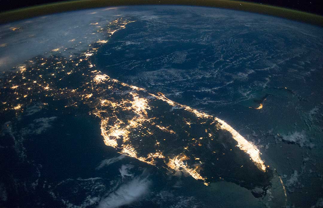 Florida från rymden, platser florida, Florida aus dem All, Florida from space