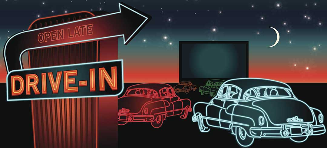 Drive-in movies, florida retro