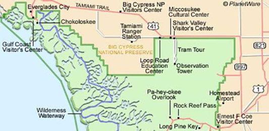 Shark Valley – bäst i Everglades, nära airboat-utflykt Shark Valley, Kartor om Florida